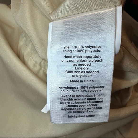 NWT DAVID'S BRIDAL satin and chiffon ball gown with ruched waist champagne sz 10 - Picture 11 of 15